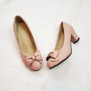 Jinpin Pink Chunky Heel Shoe
